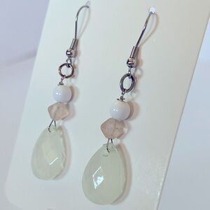 Cute, trendy handcrafted dangle earrings. Bead, wood, stone,crystals. S/G plated